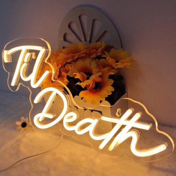 Til’ Death Neon White LED Light Birthday Party Graduation Teenager Bedroom Decor - Picture 2 of 5